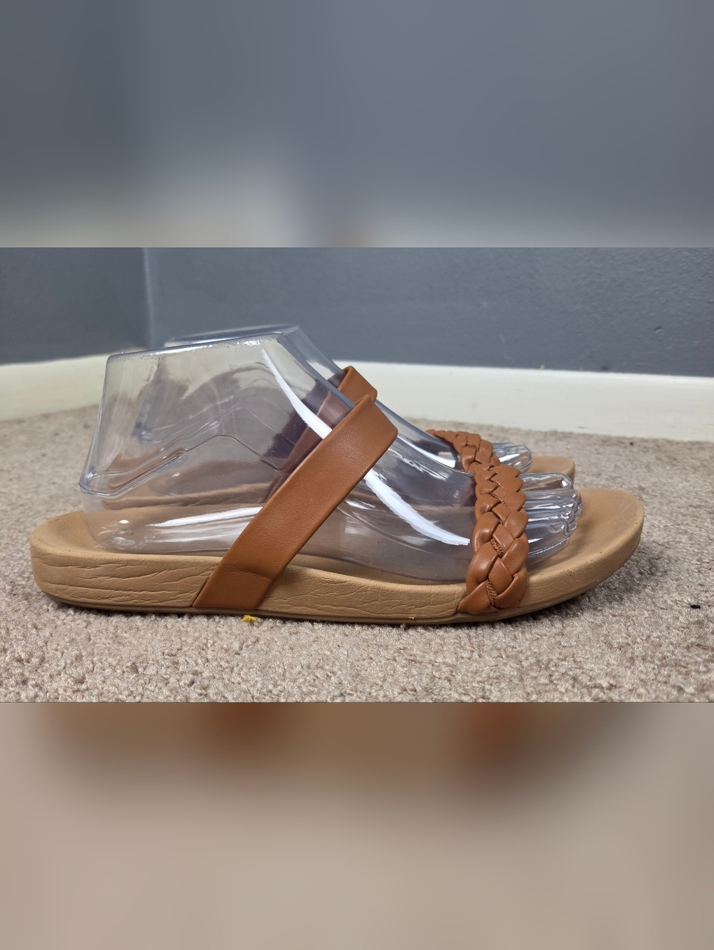 Women’s Tan Braided Slide Sandals